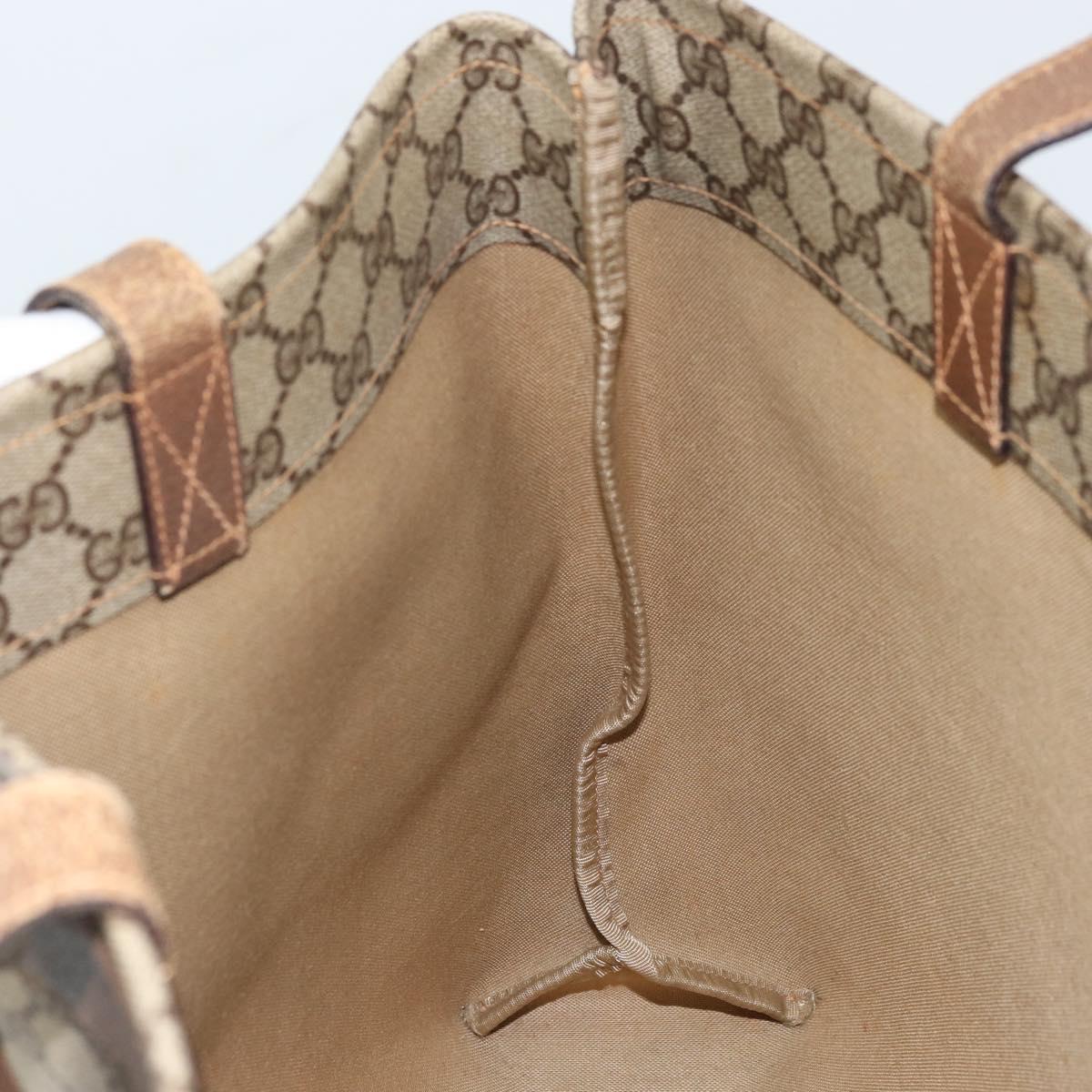 GUCCI GG Supreme Tote Bag PVC Beige 41 02 109 Auth ki6523