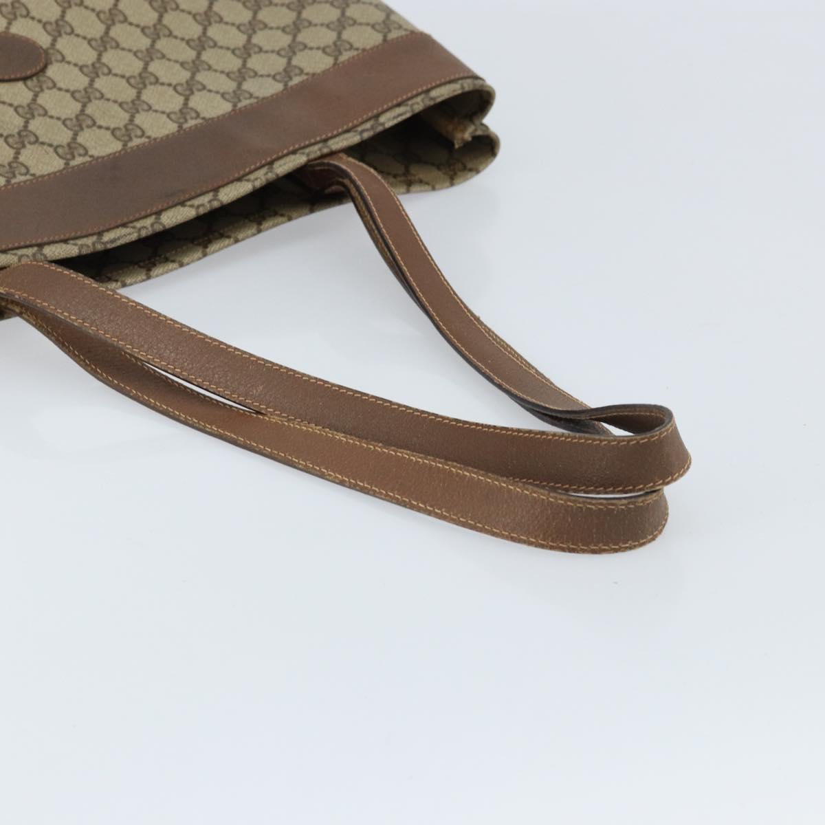 GUCCI GG Supreme Tote Bag PVC Beige 41 02 109 Auth ki6523