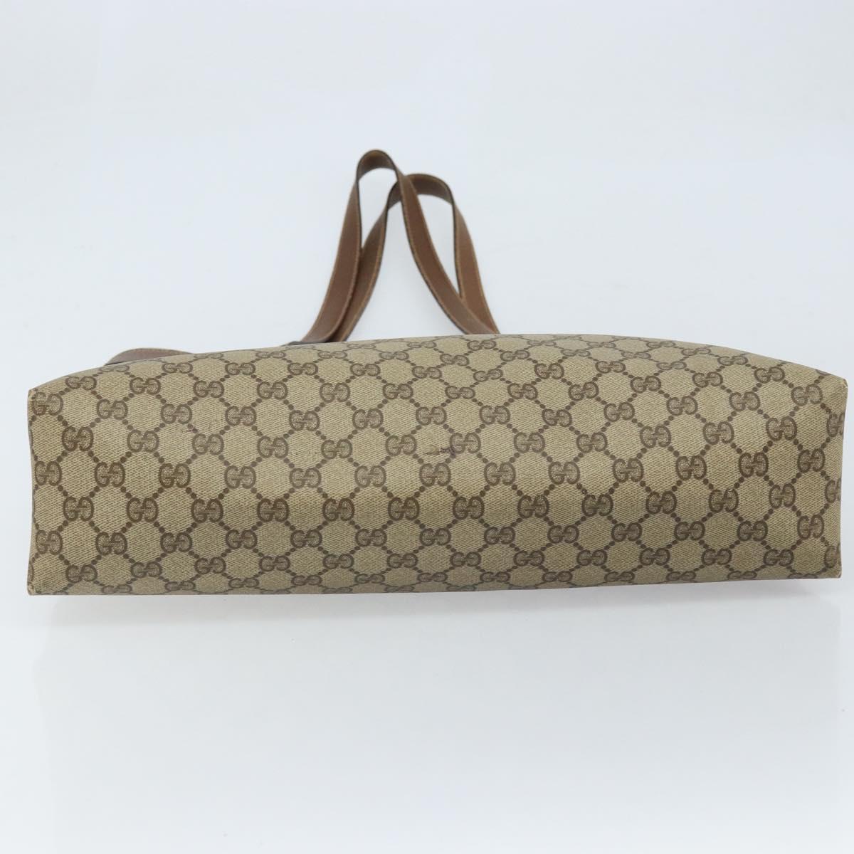 GUCCI GG Supreme Tote Bag PVC Beige 41 02 109 Auth ki6523