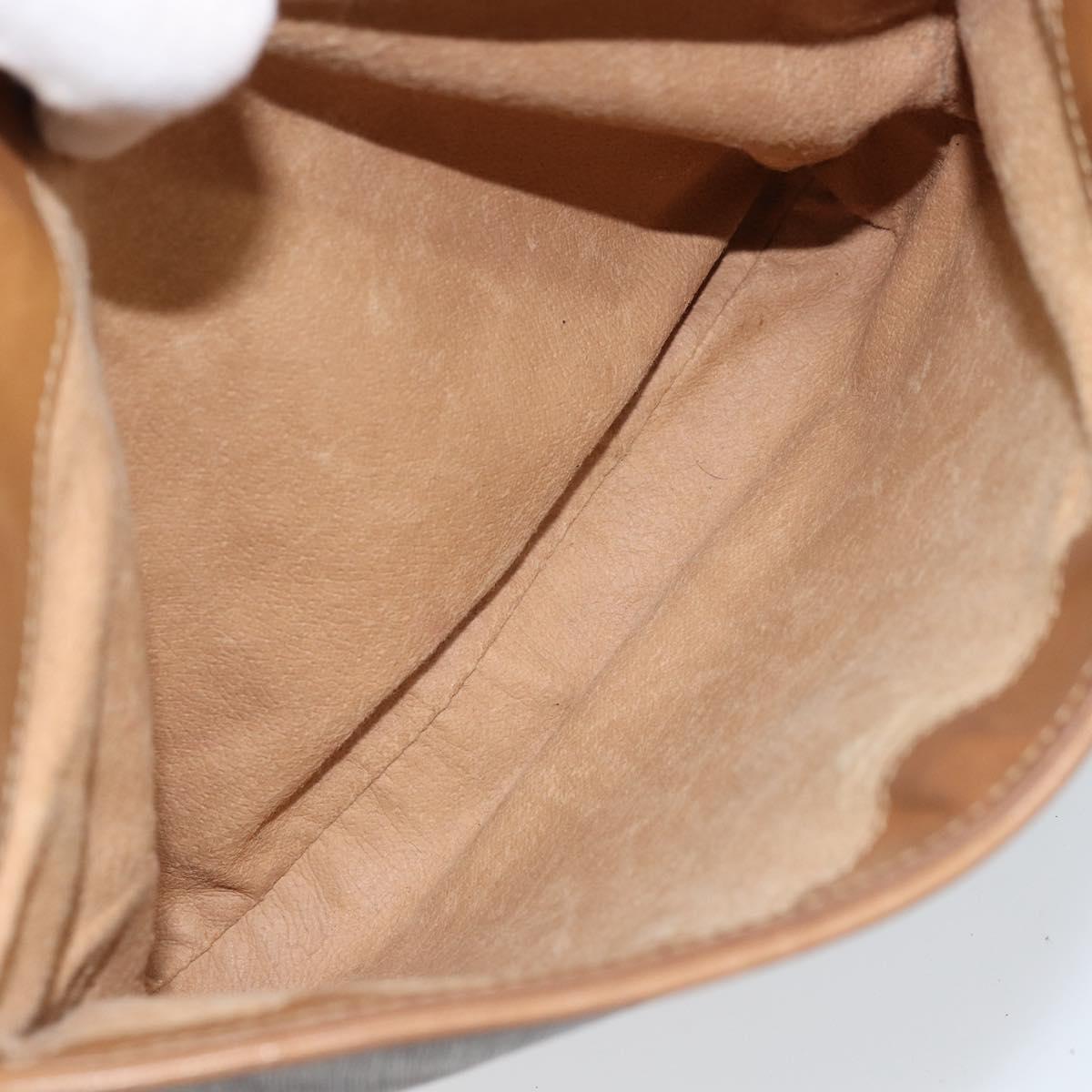 GUCCI Micro GG Supreme Shoulder Bag PVC Brown Gold Auth ki6524