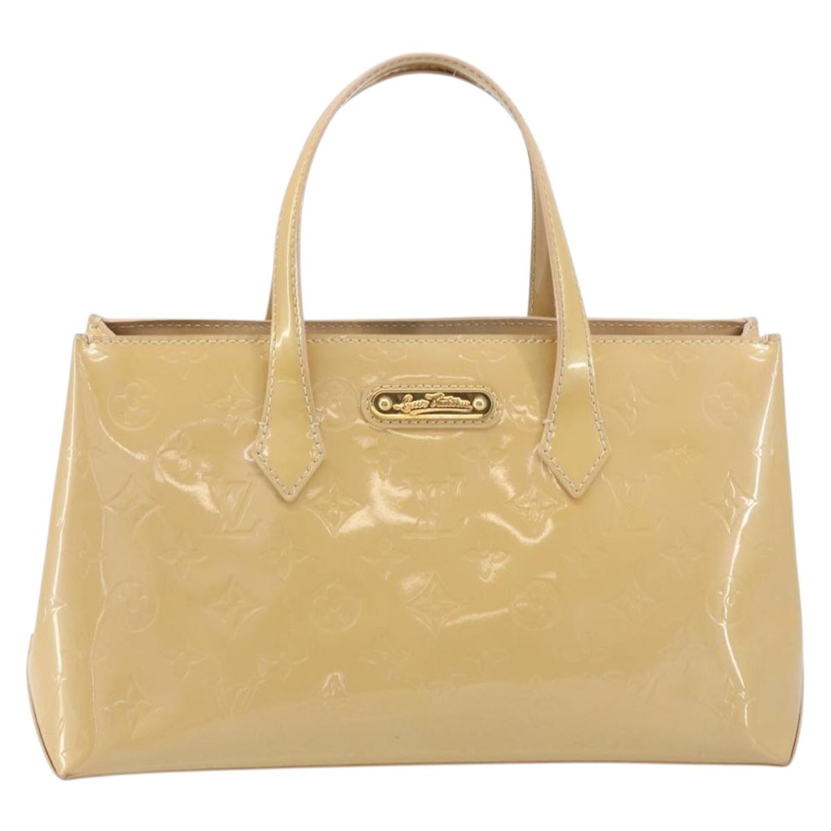 LOUIS VUITTON Monogram Vernis Wilshire PM Hand Bag Broncorail M91452 Auth ki6535