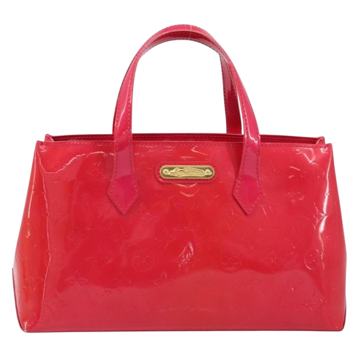 LOUIS VUITTON Monogram Vernis Wilshire PM Hand Bag Rose Pop M93643 Auth ki6536