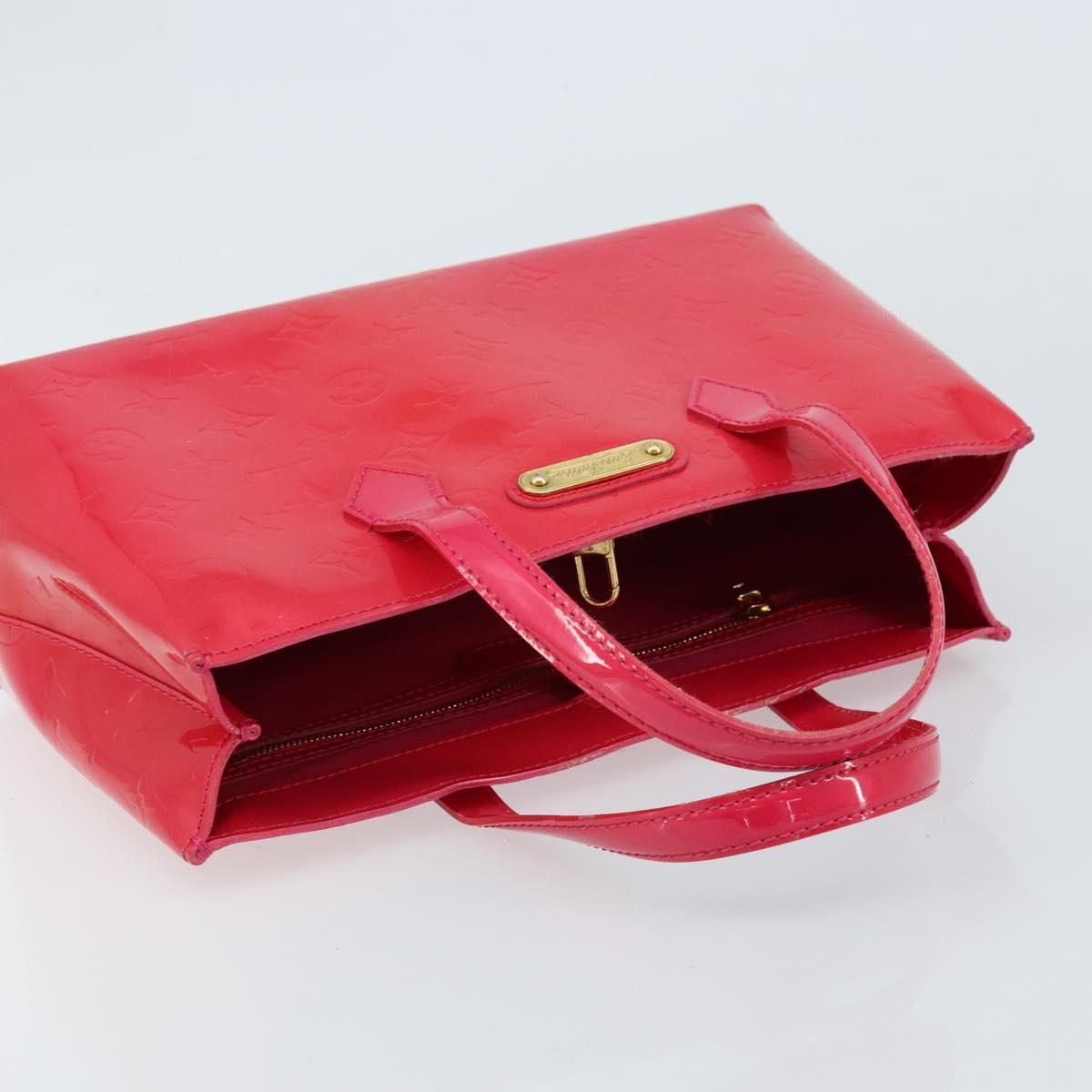 LOUIS VUITTON Monogram Vernis Wilshire PM Hand Bag Rose Pop M93643 Auth ki6536