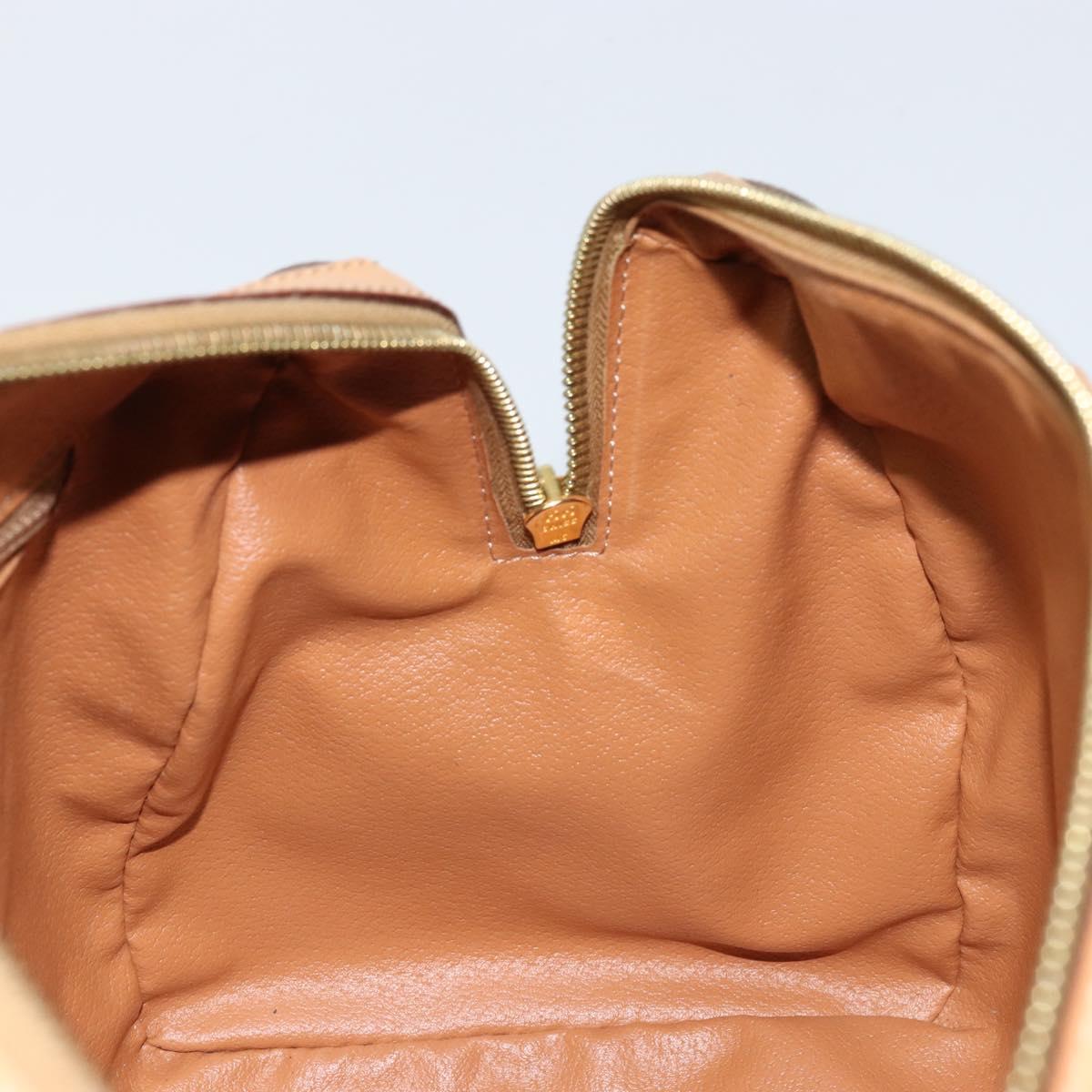 CELINE Macadam Canvas Boston Bag PVC Leather Brown Gold Auth ki6543A