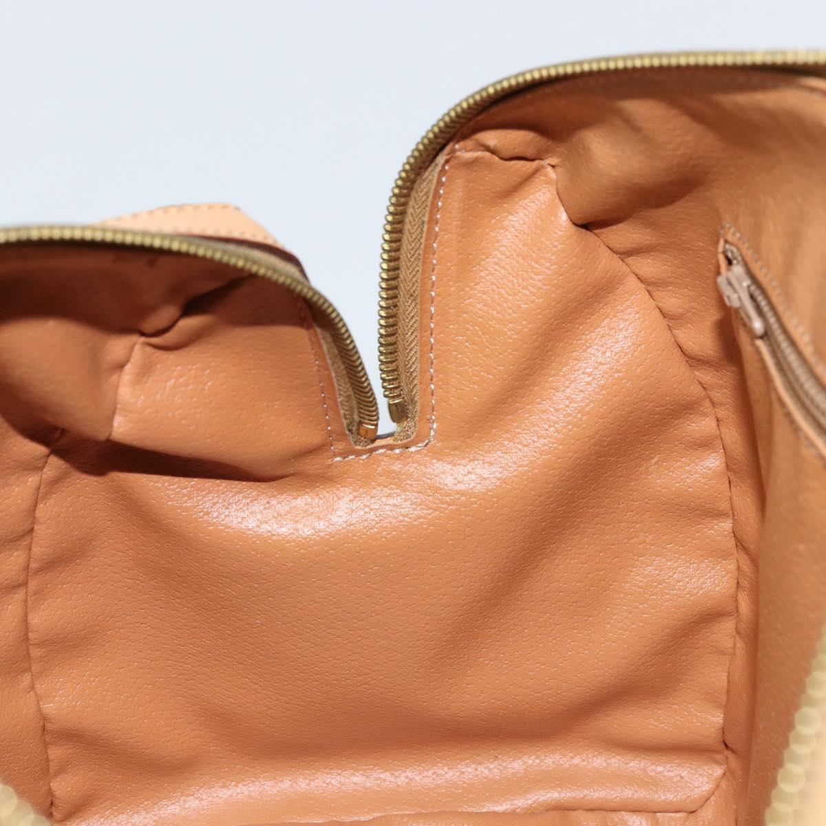 CELINE Macadam Canvas Boston Bag PVC Leather Brown Gold Auth ki6543A