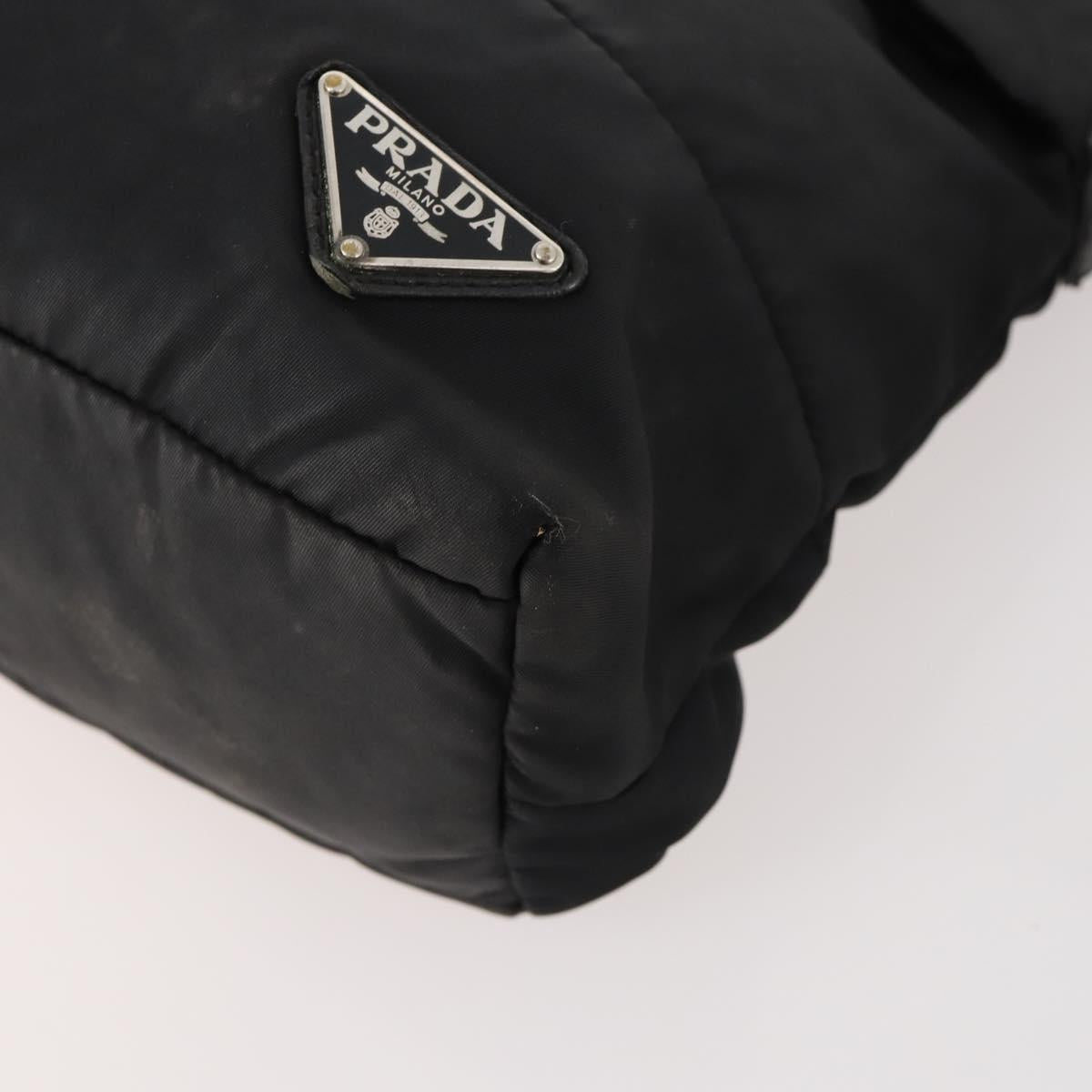 PRADA Shoulder Bag Nylon Black Silver Auth ki6558
