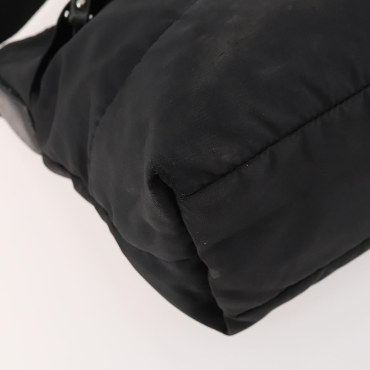 PRADA Shoulder Bag Nylon Black Silver Auth ki6558