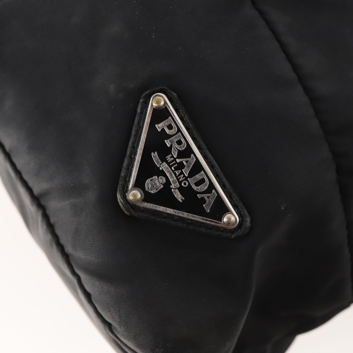 PRADA Shoulder Bag Nylon Black Silver Auth ki6558