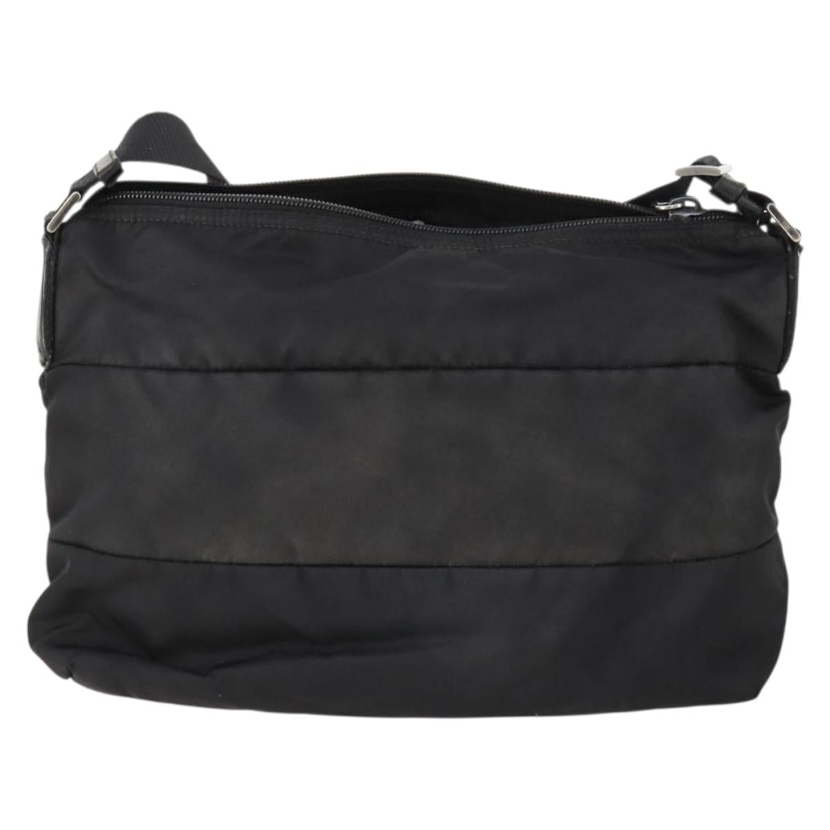 PRADA Shoulder Bag Nylon Black Silver Auth ki6558