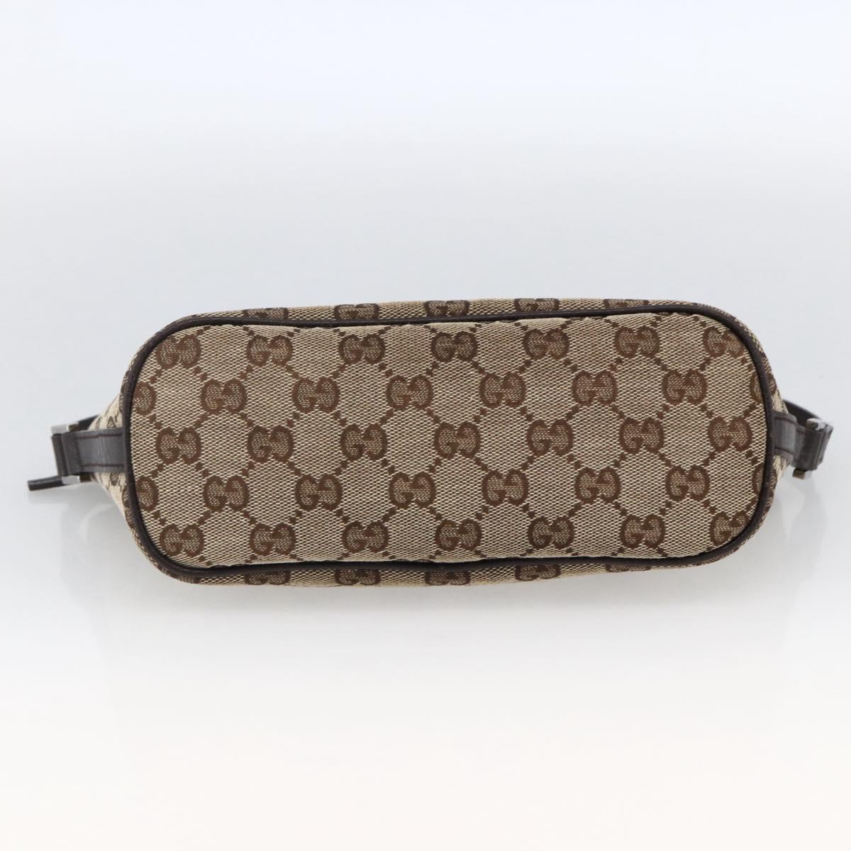 GUCCI GG Canvas Web Sherry Line Accessory Pouch Beige Silver 141809 Auth ki6570