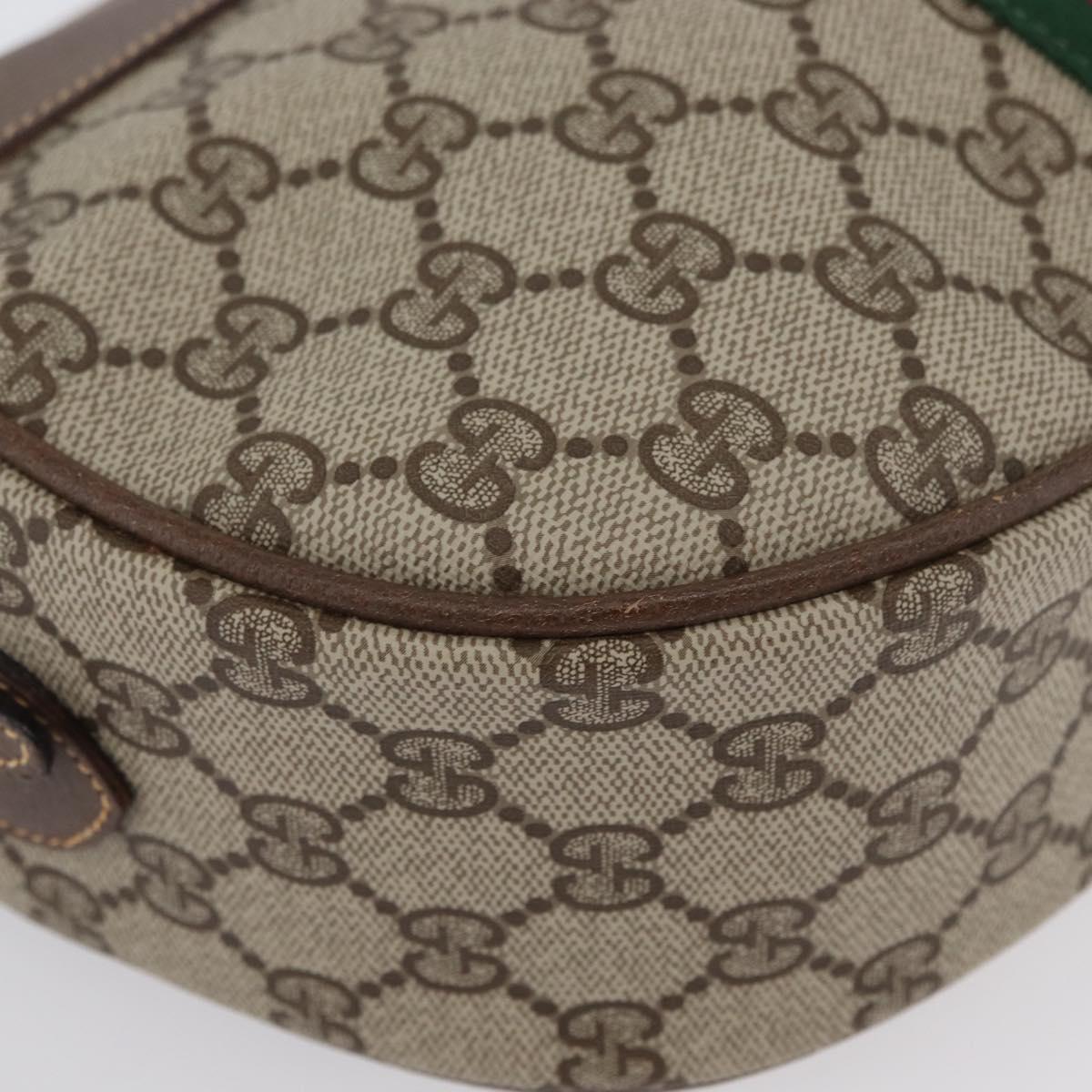 GUCCI GG Supreme Web Sherry Line Bag PVC Beige Gold 001 084 4001 Auth ki6580