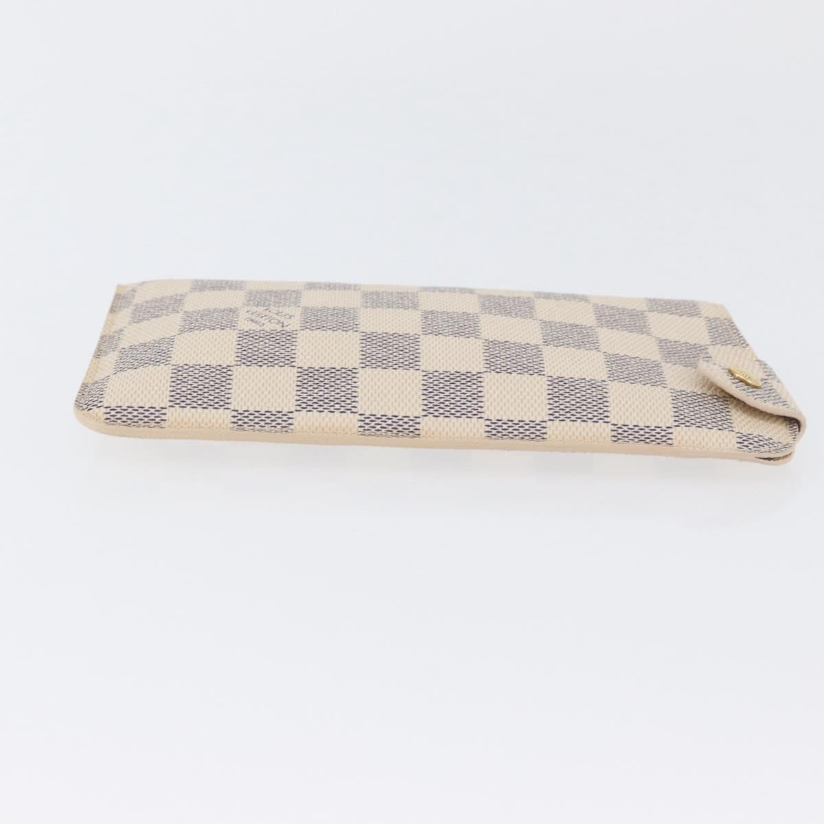 LOUIS VUITTON Damier Azur Etui A Lunettes MM Glasses Case N60025 LV Auth ki6584V