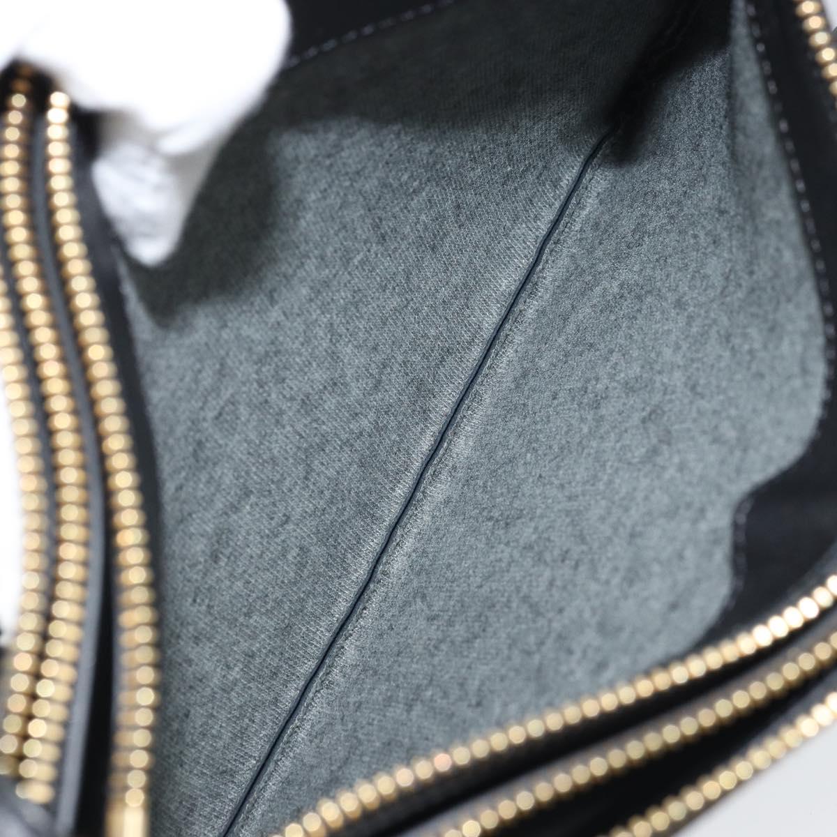 CELINE Shoulder Bag Leather Black Gold Auth ki6590V