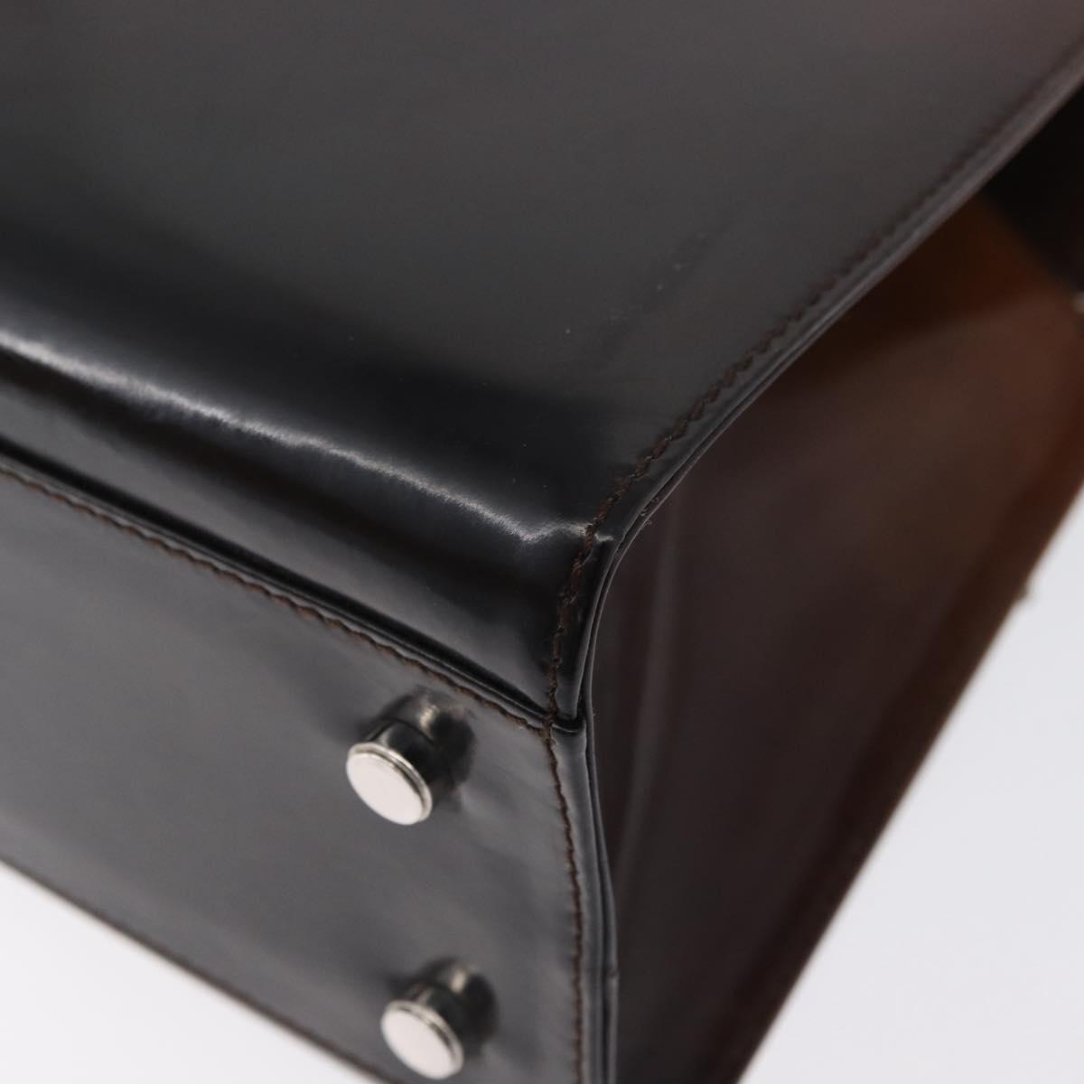Salvatore Ferragamo Gancini Bag Patent leather 2way Black Silver Auth ki6599