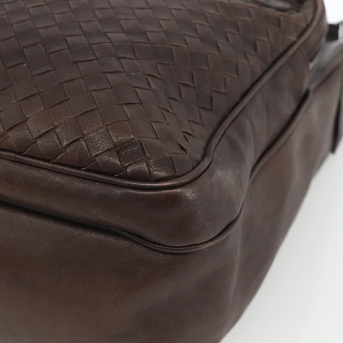 BOTTEGA VENETA INTRECCIATO Shoulder Bag Leather Brown 189225 Auth ki6600