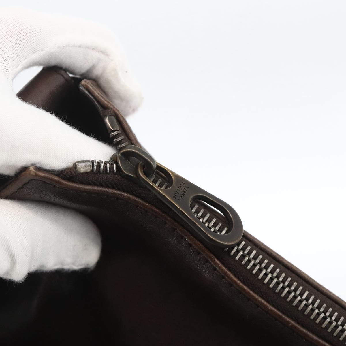 BOTTEGA VENETA INTRECCIATO Shoulder Bag Leather Brown 189225 Auth ki6600