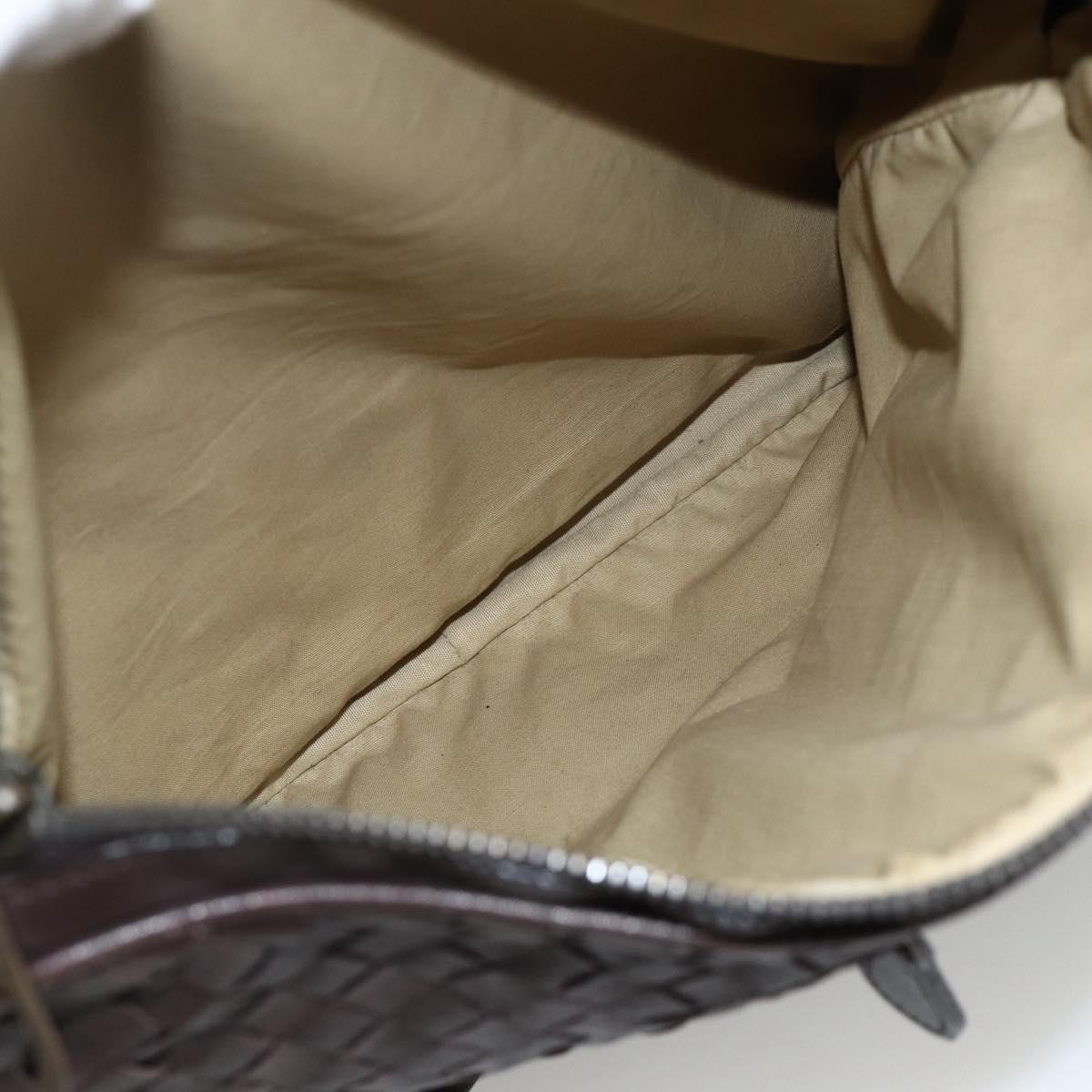 BOTTEGA VENETA INTRECCIATO Shoulder Bag Leather Brown 189225 Auth ki6600