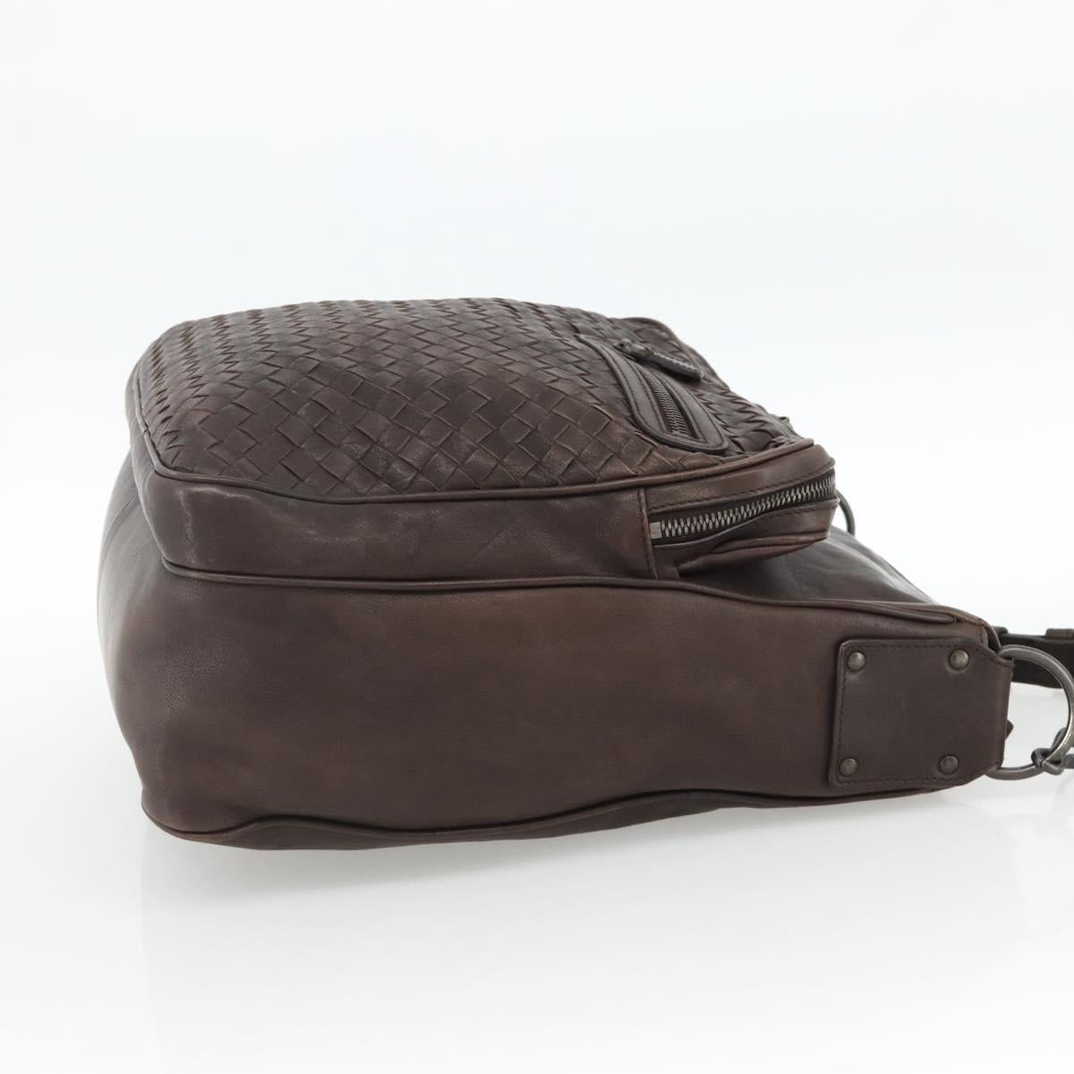 BOTTEGA VENETA INTRECCIATO Shoulder Bag Leather Brown 189225 Auth ki6600