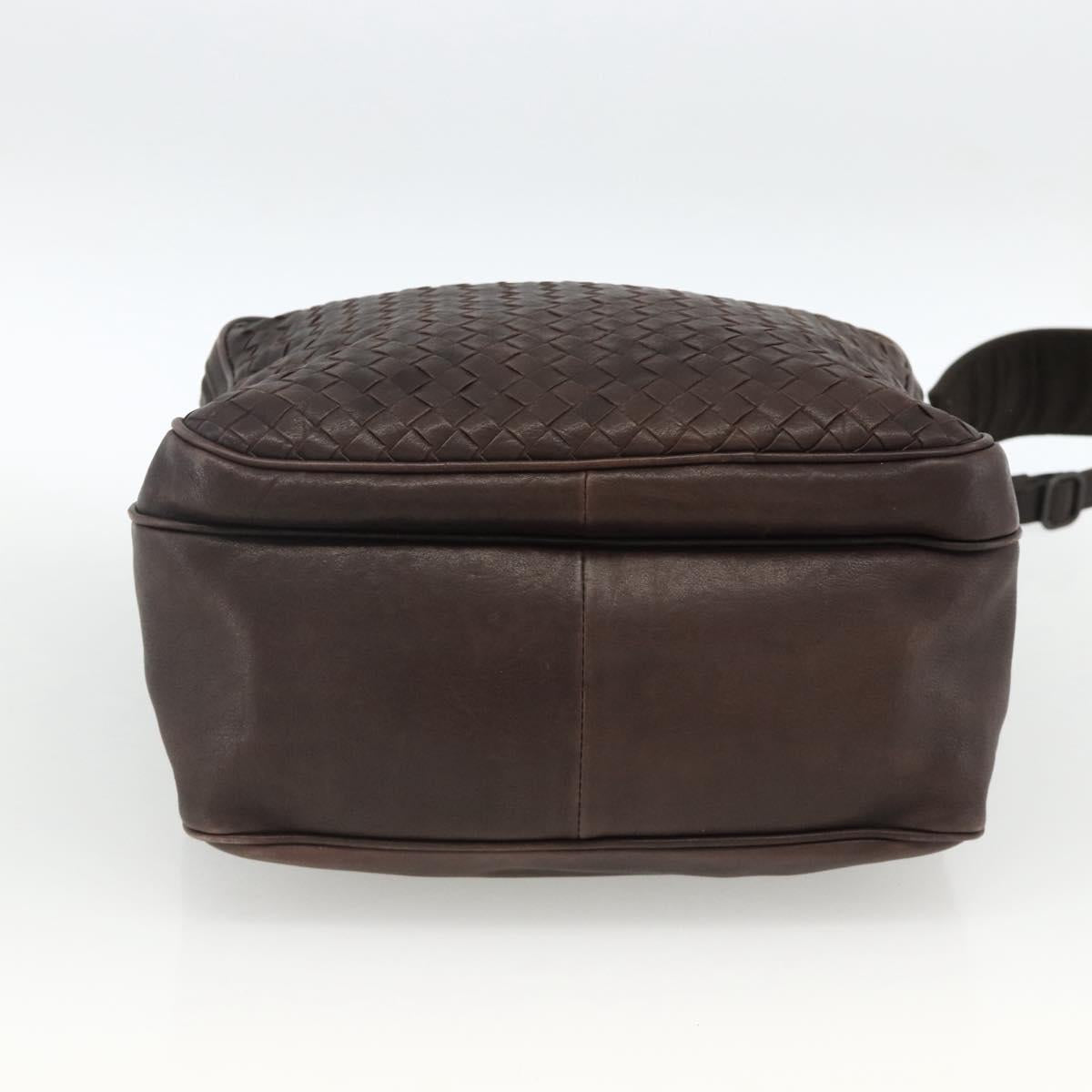 BOTTEGA VENETA INTRECCIATO Shoulder Bag Leather Brown 189225 Auth ki6600