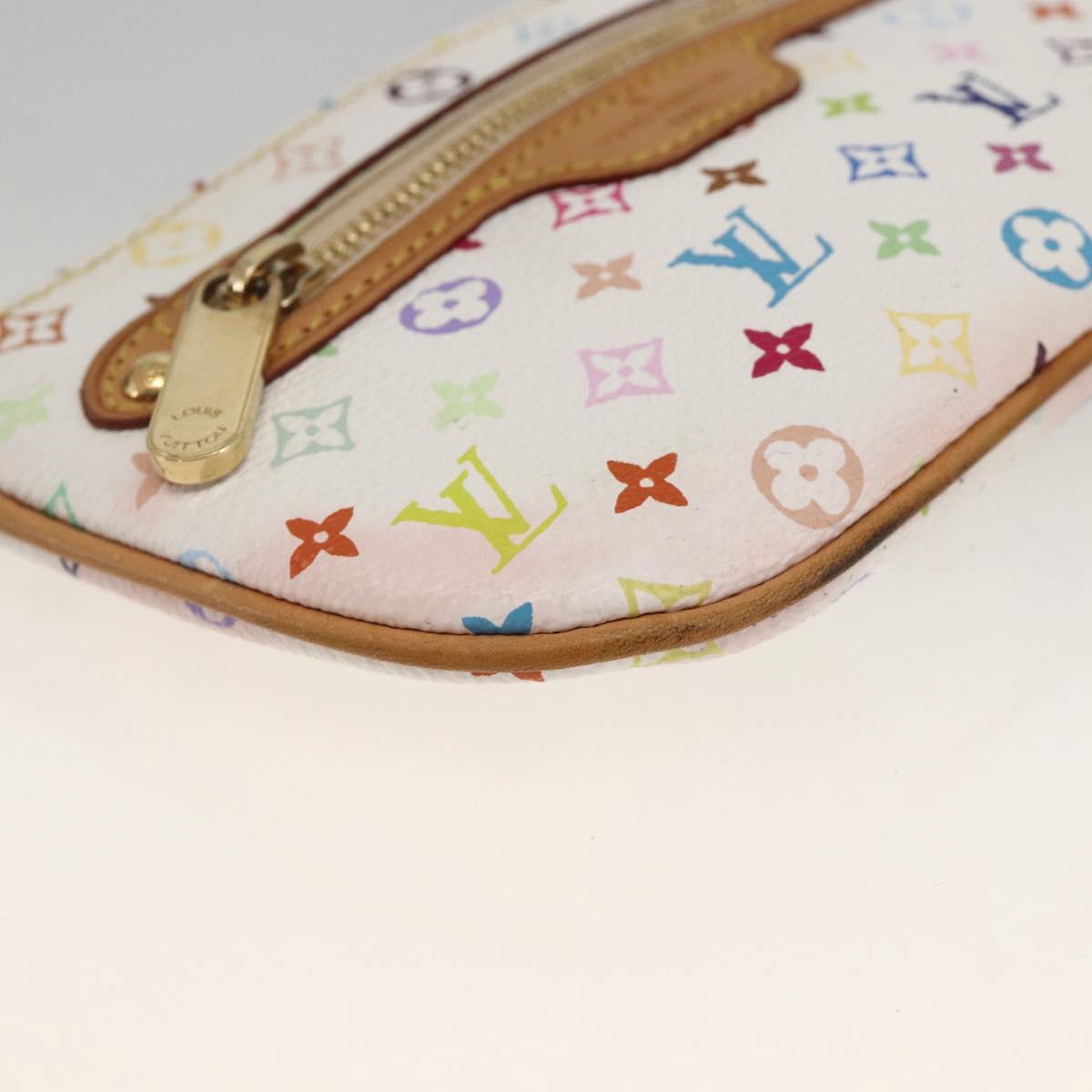 LOUIS VUITTON Monogram Multicolor Pochette MM Pouch White M60028 LV Auth ki6606A