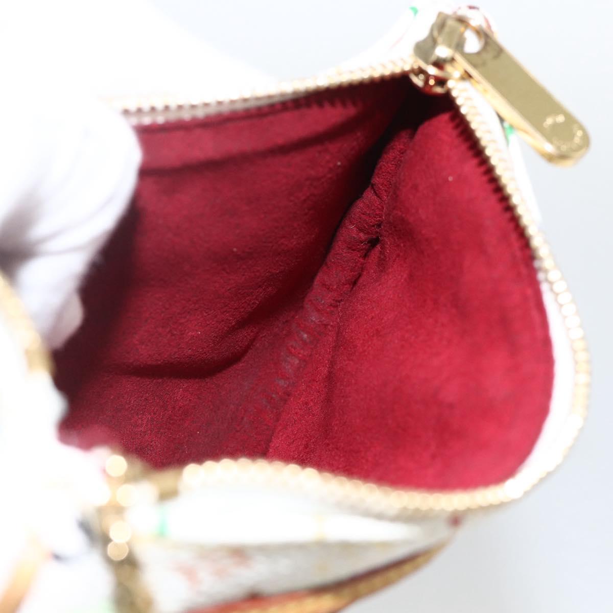 LOUIS VUITTON Monogram Multicolor Pochette MM Pouch White M60028 LV Auth ki6606A