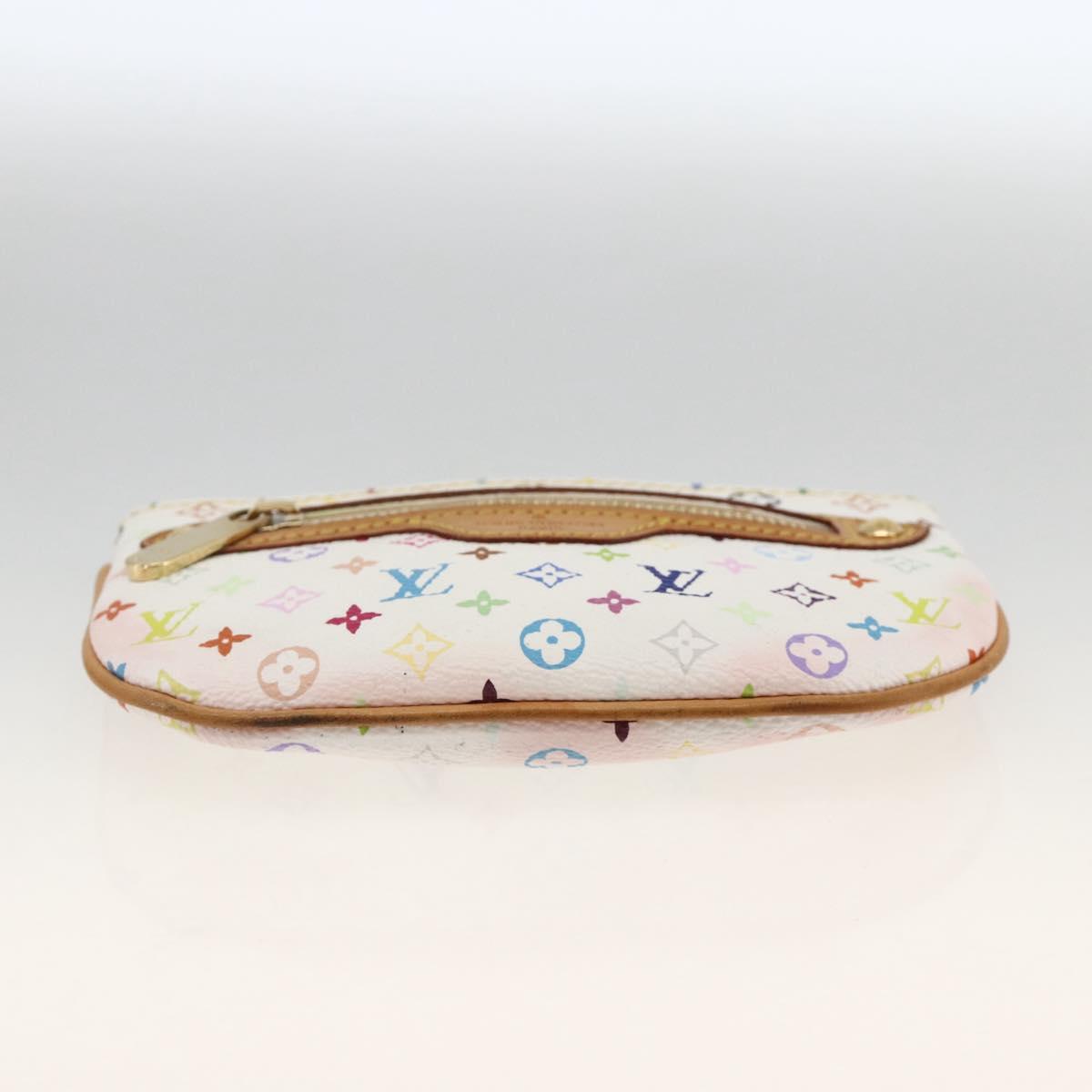 LOUIS VUITTON Monogram Multicolor Pochette MM Pouch White M60028 LV Auth ki6606A