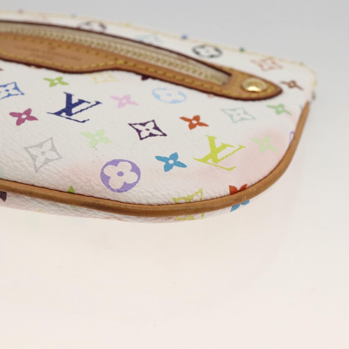 LOUIS VUITTON Monogram Multicolor Pochette MM Pouch White M60028 LV Auth ki6606A