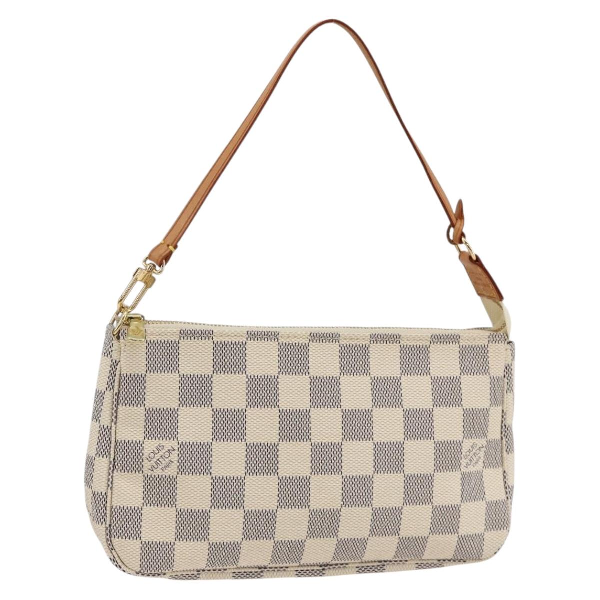 LOUIS VUITTON Damier Azur Pochette Accessoires Pouch N41207 LV Auth ki6607V
