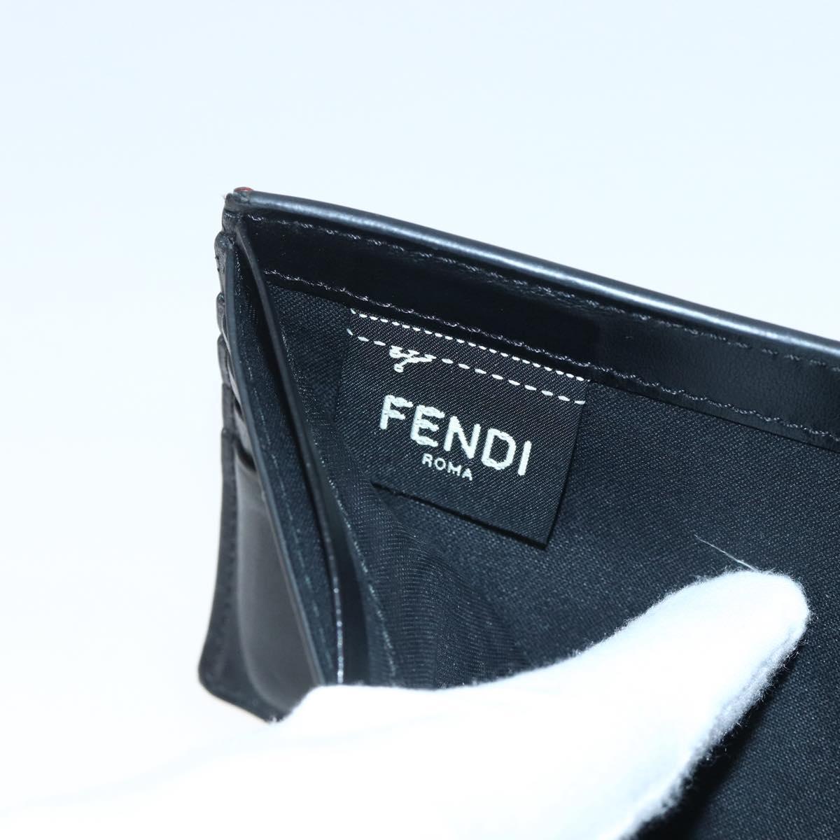 FENDI Zucca Canvas Wallet Black Brown Auth ki6612V