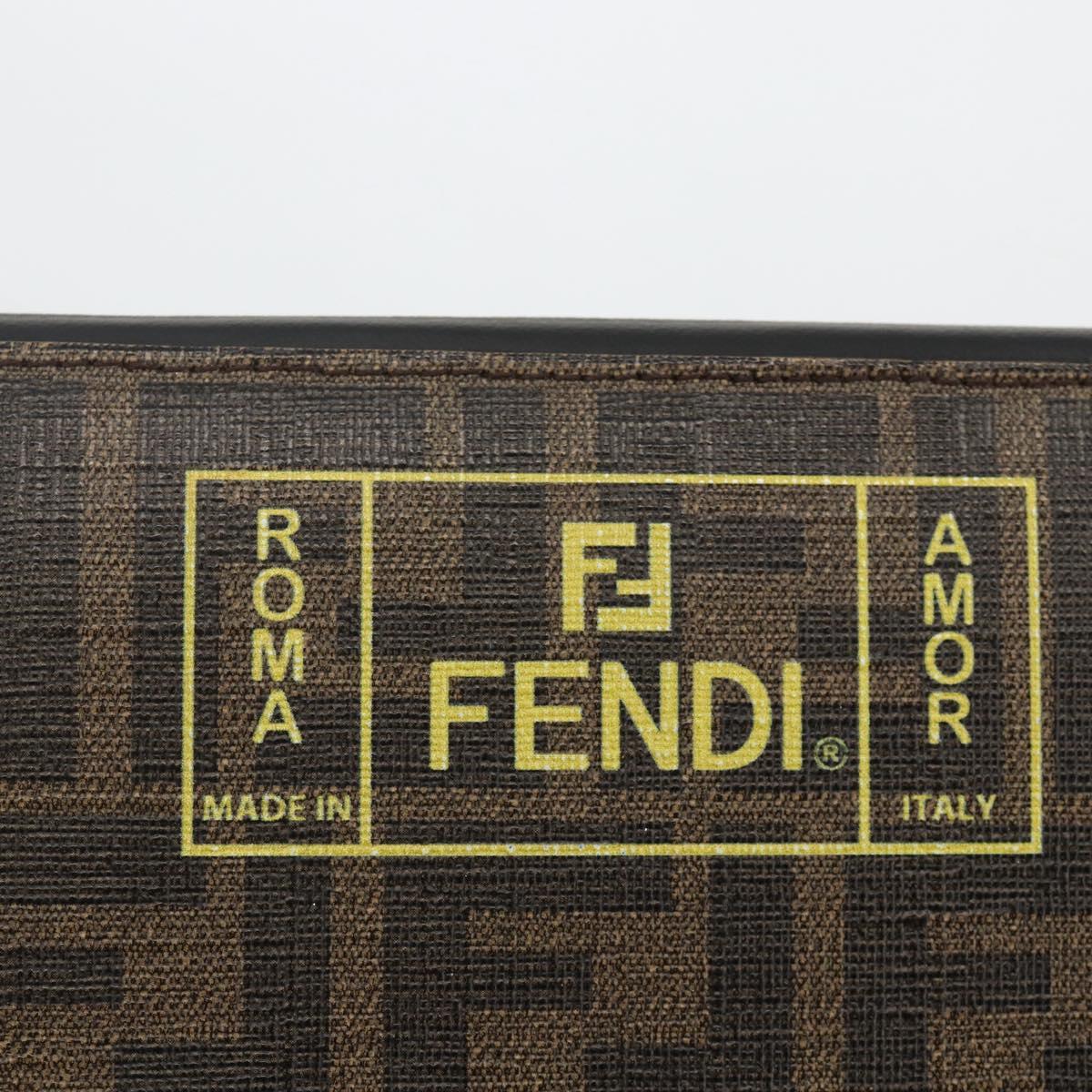 FENDI Zucca Canvas Long Wallet Black Brown Auth ki6613V