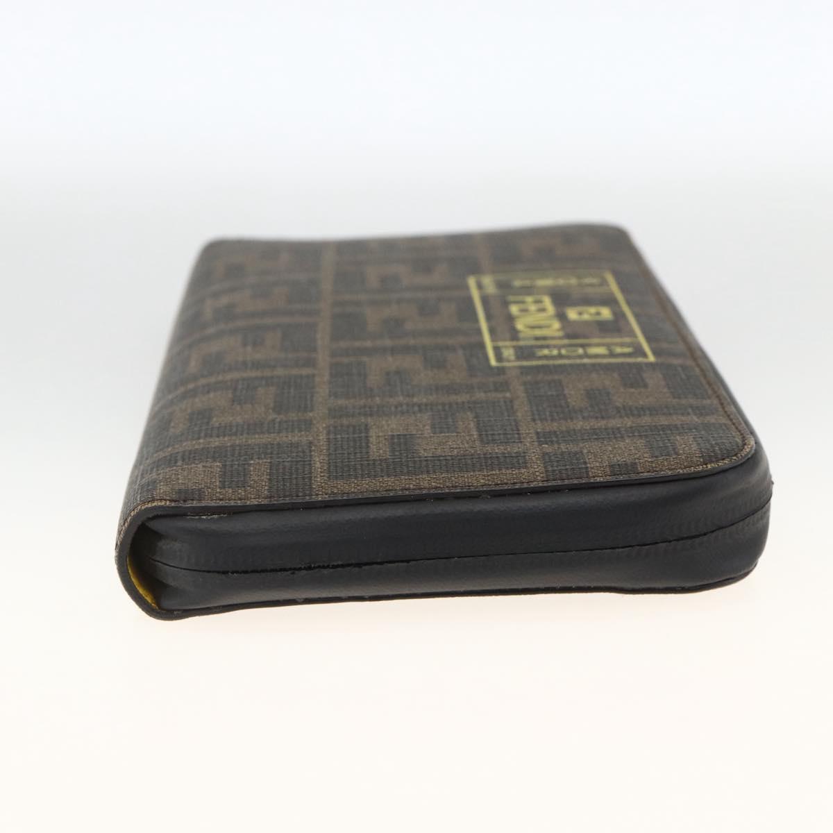 FENDI Zucca Canvas Long Wallet Black Brown Auth ki6613V