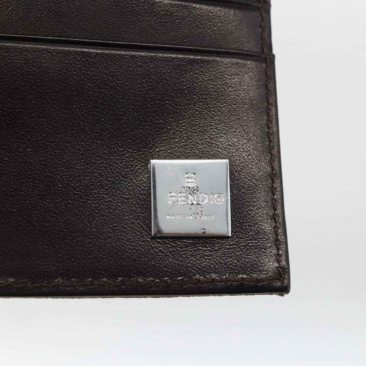 FENDI Zucca Canvas Wallet Black Brown Auth ki6616V