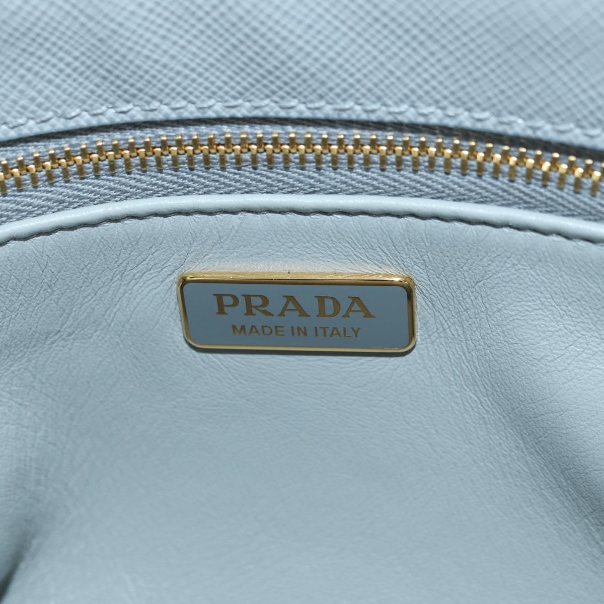 PRADA MONTONE Faux Fur Galleria Shoulder Bag Fur 2way Gray Gold Auth ki6631M