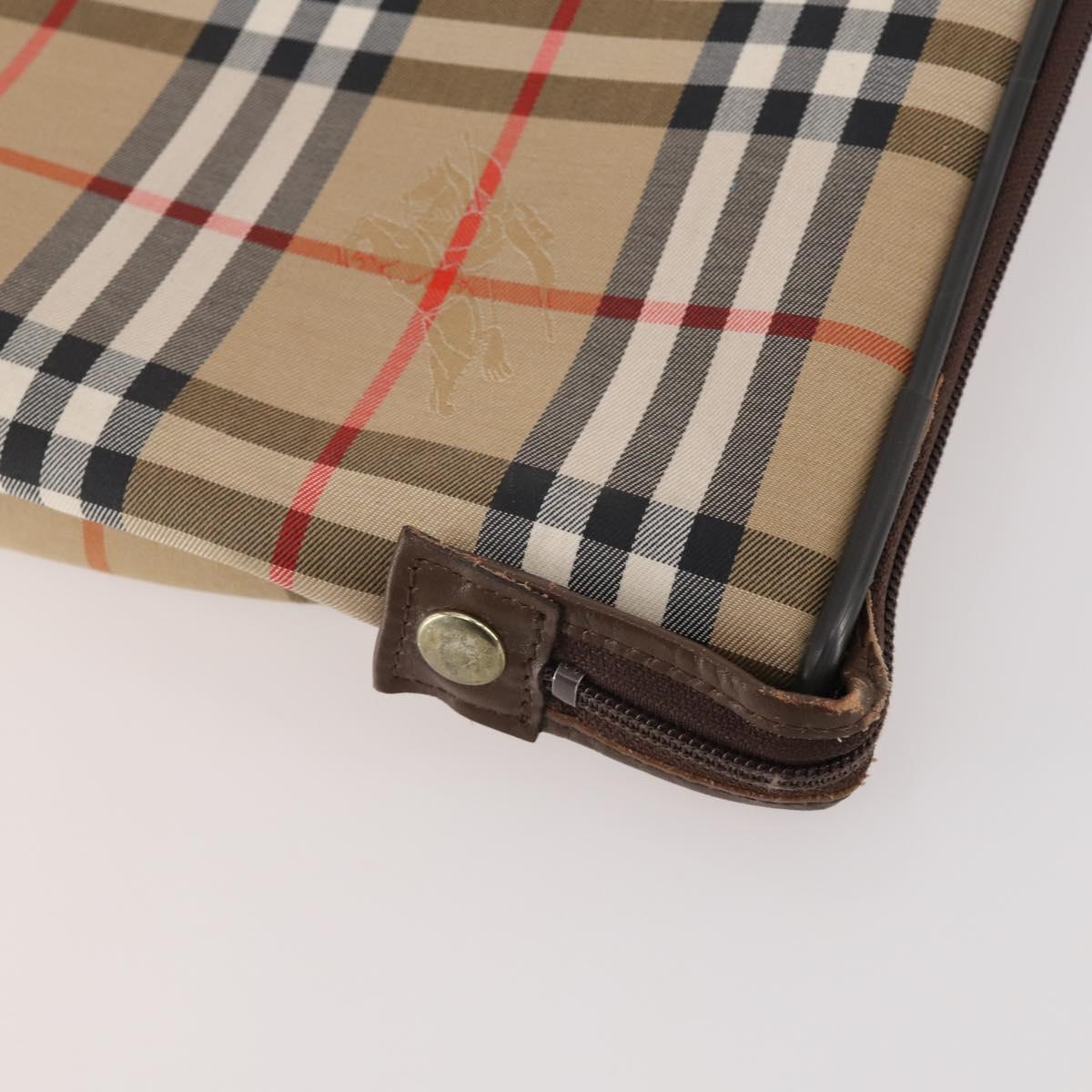 Burberrys Nova Check Garment Cover Canvas Beige Gold Auth ki6645A