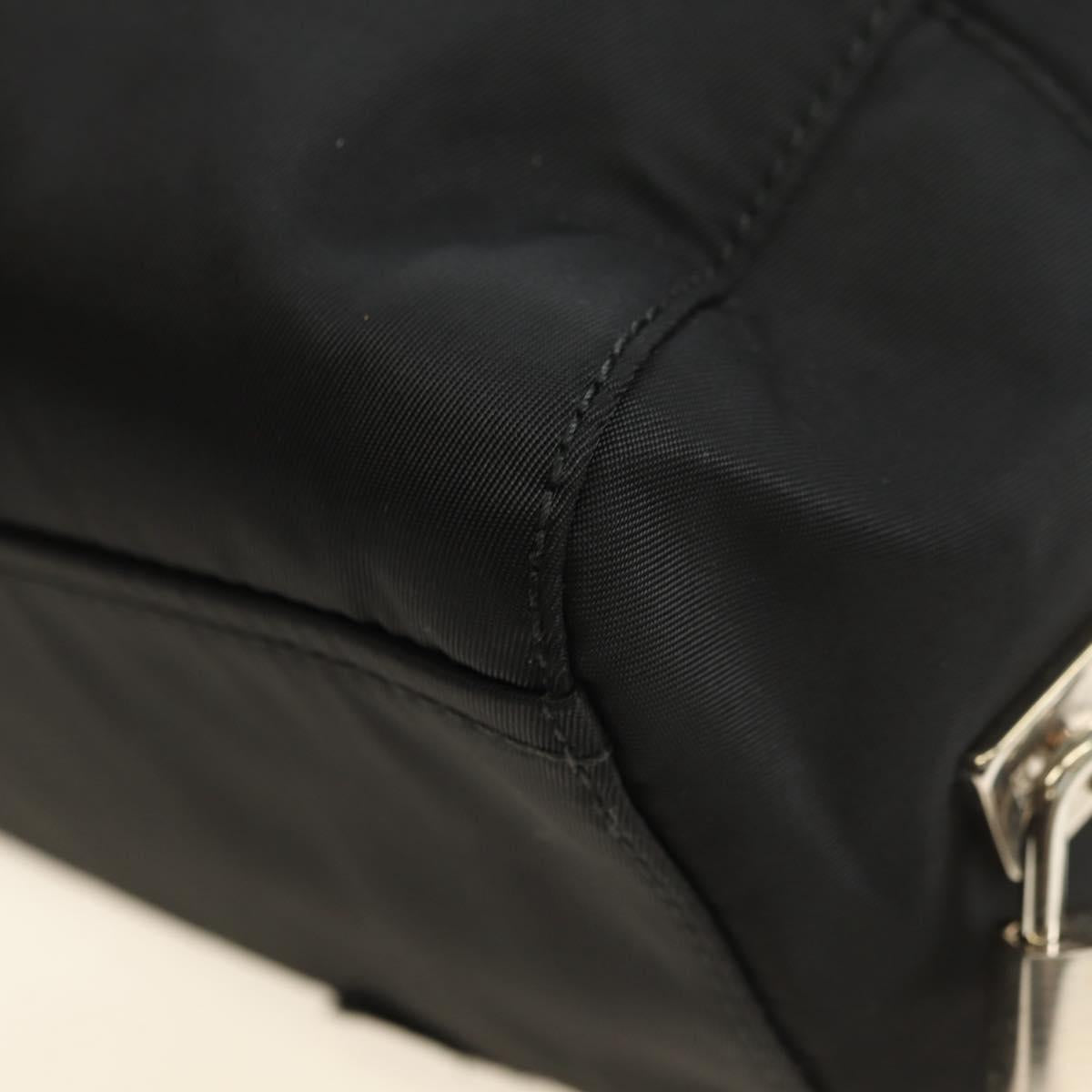 PRADA Hand Bag Nylon Black Silver Auth ki6652SM