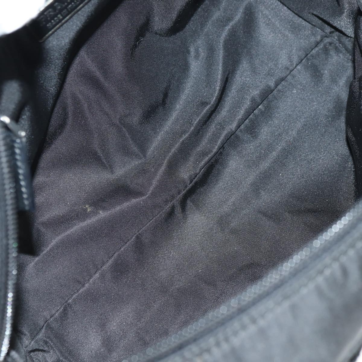 PRADA Hand Bag Nylon Black Silver Auth ki6652SM