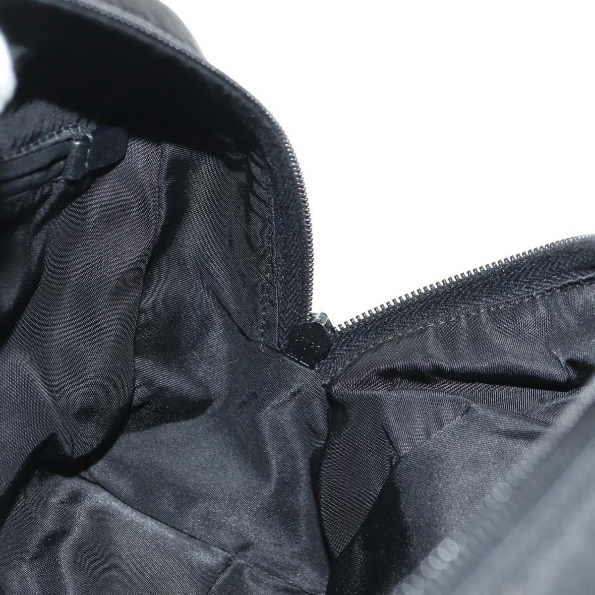 PRADA Hand Bag Nylon Black Silver Auth ki6652SM
