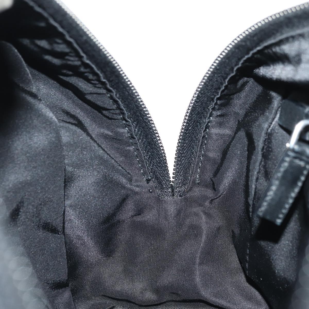 PRADA Hand Bag Nylon Black Silver Auth ki6652SM