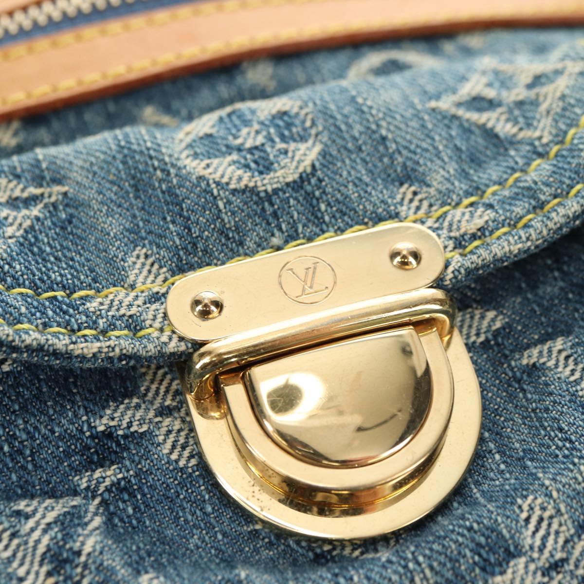 LOUIS VUITTON Monogram Denim Buggy PM Shoulder Bag Blue M95049 LV Auth ki6653V