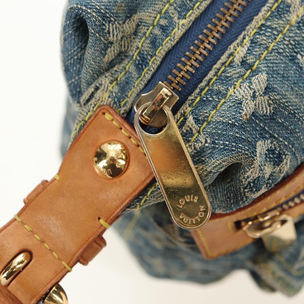 LOUIS VUITTON Monogram Denim Buggy PM Shoulder Bag Blue M95049 LV Auth ki6653V