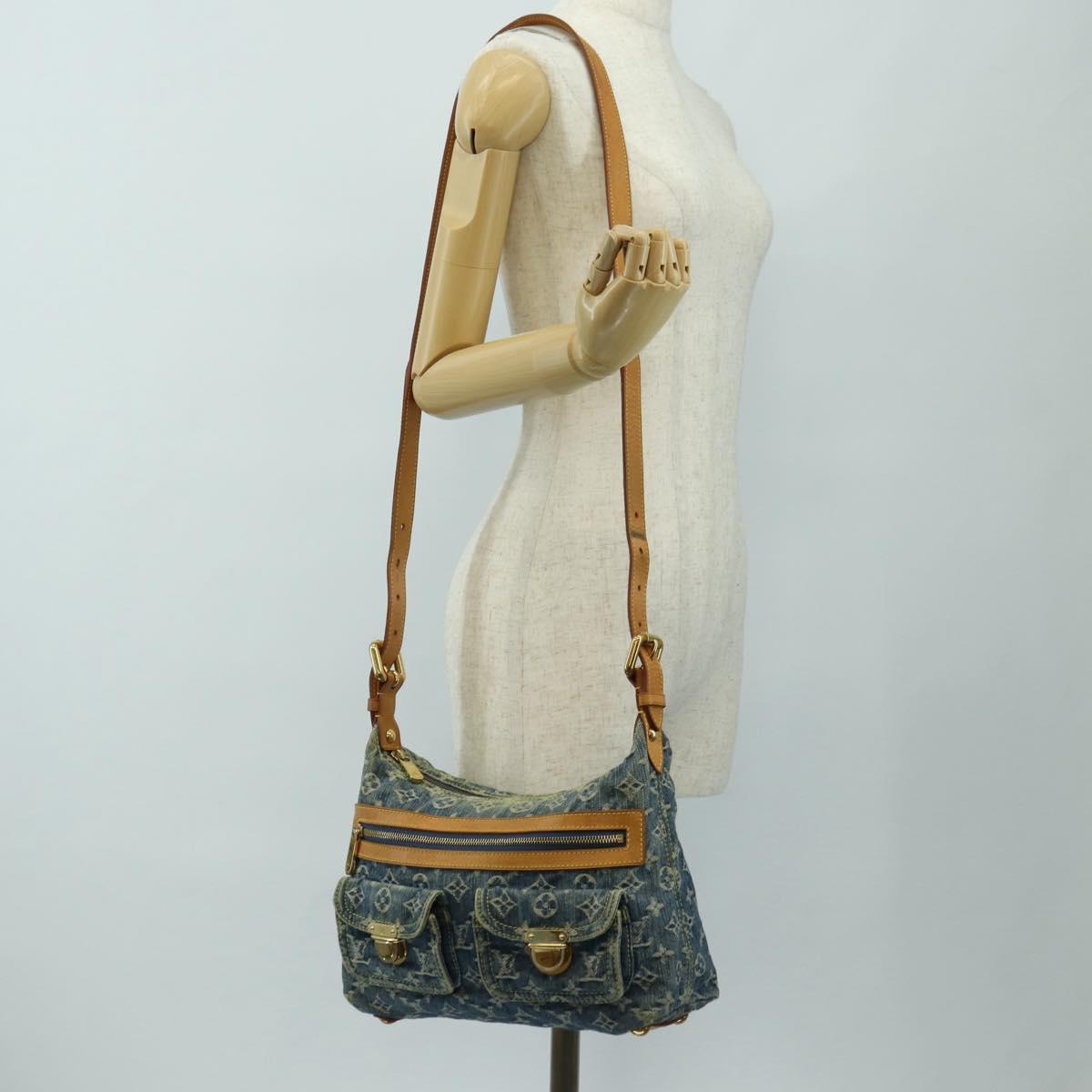 LOUIS VUITTON Monogram Denim Buggy PM Shoulder Bag Blue M95049 LV Auth ki6653V