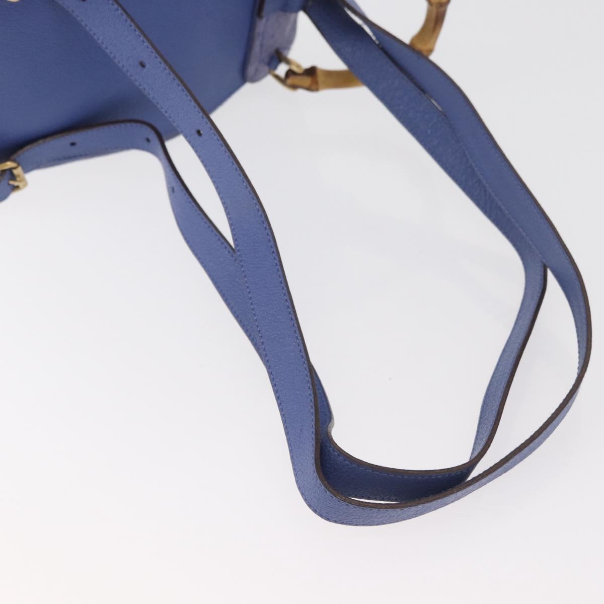 GUCCI Bamboo Backpack Suede Blue 003 8030 3444 Auth ki6661A