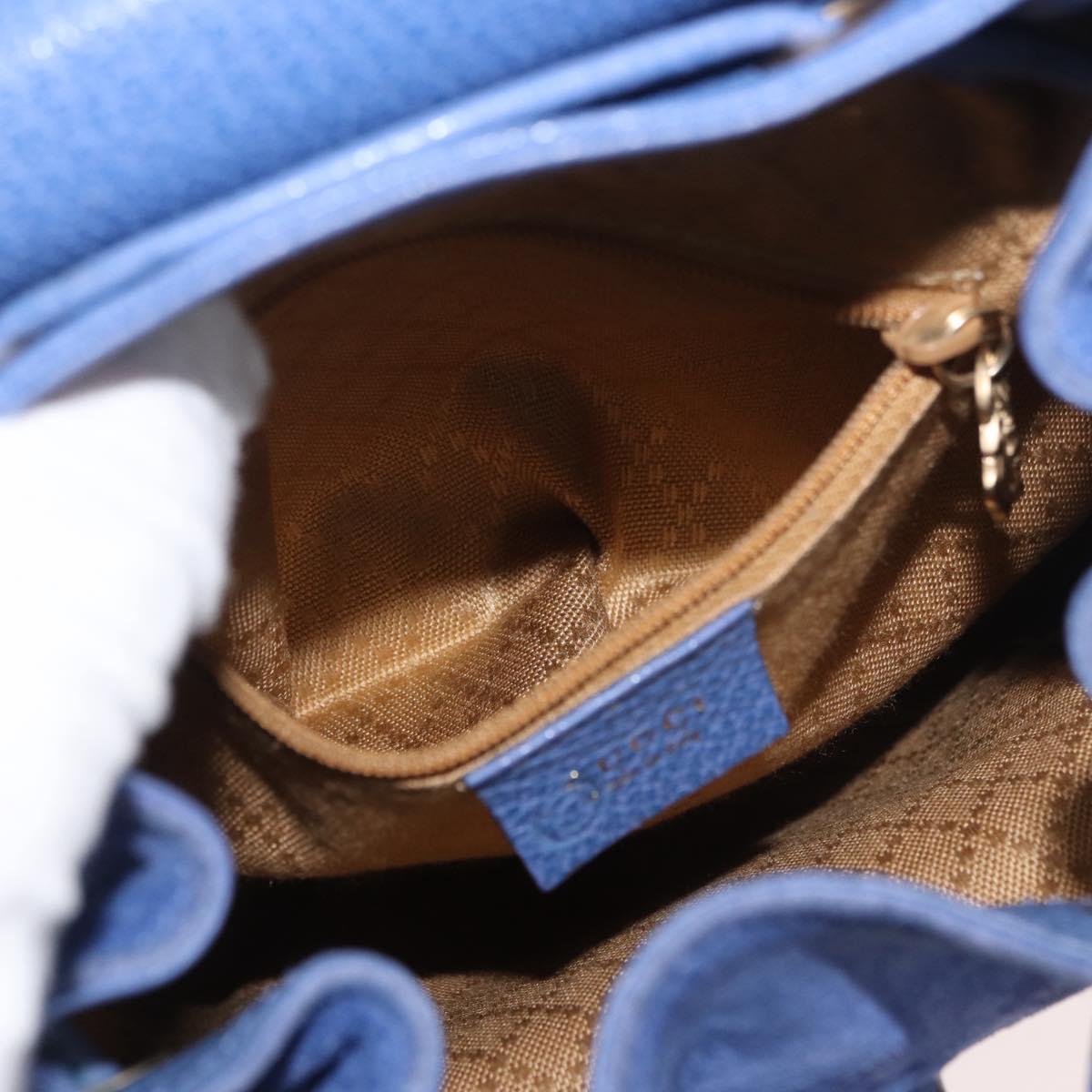 GUCCI Bamboo Backpack Suede Blue 003 8030 3444 Auth ki6661A