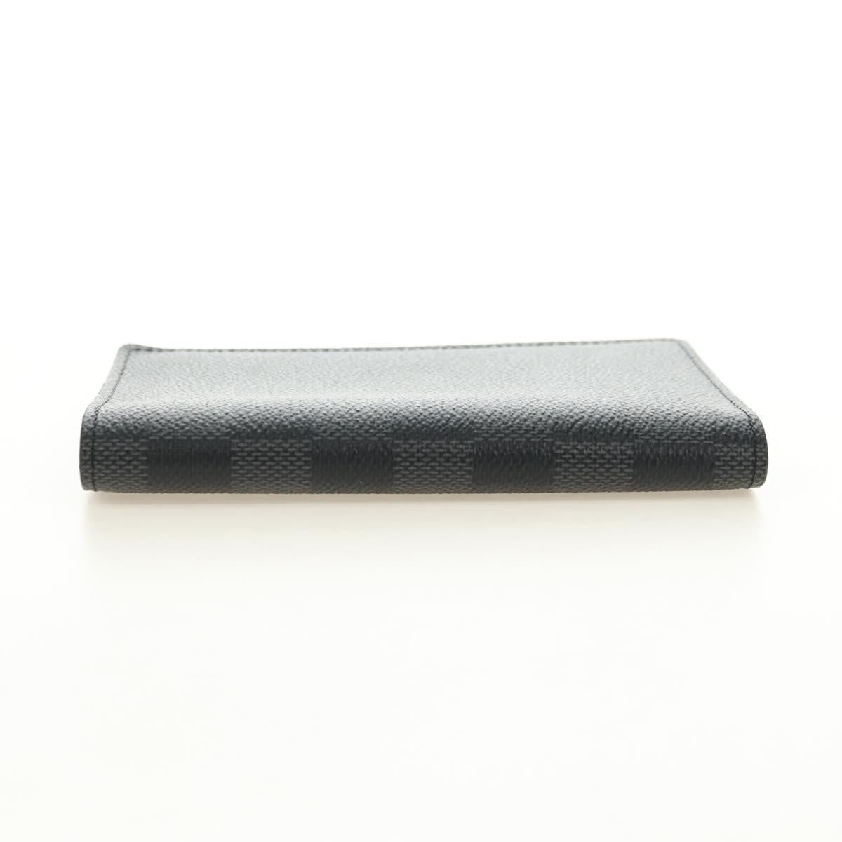 LOUIS VUITTON Damier Graphite Couverture Passport Case N64411 LV Auth ki6663M