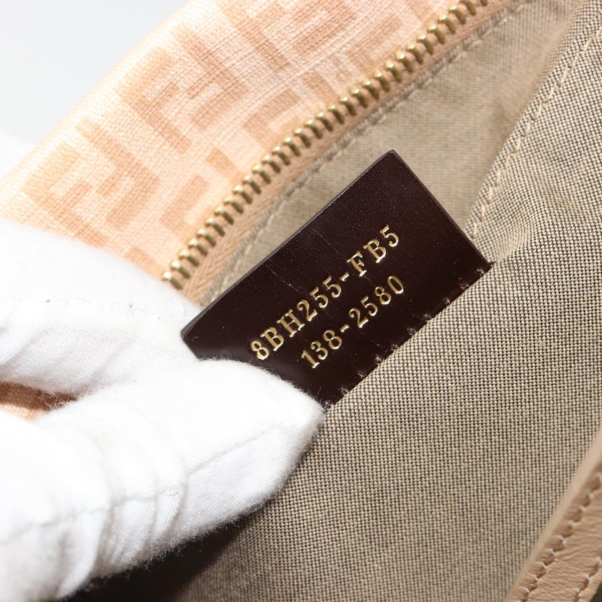 FENDI Zucchino Canvas Hand Bag Beige Gold Auth ki6664M