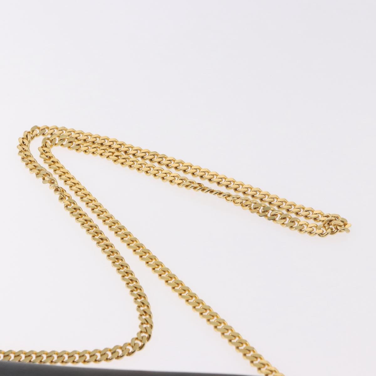 CELINE Chain Shoulder Bag Leather Black Gold Auth ki6665M