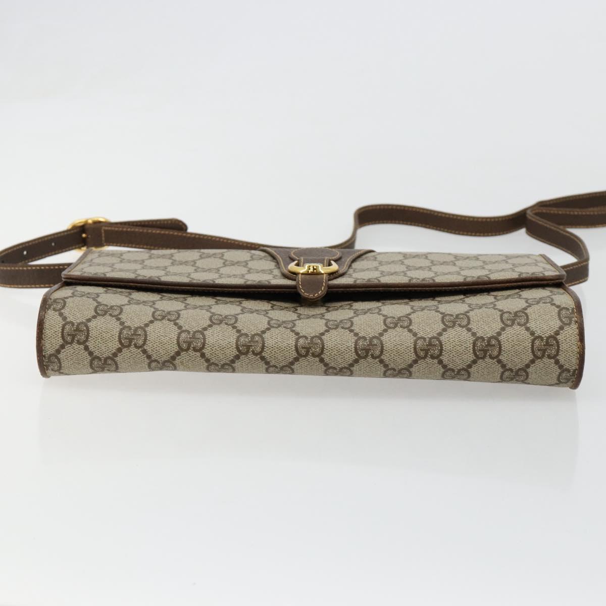 GUCCI GG Supreme Shoulder Bag PVC Beige Gold 904 02 050 Auth ki6668