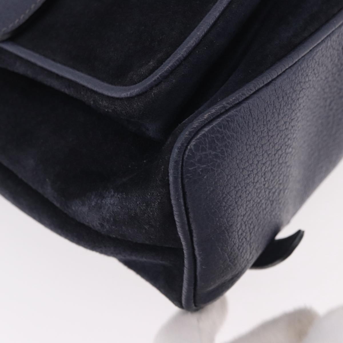 GUCCI Bamboo Backpack Suede Navy Gold 003 2058 0016 Auth ki6672A