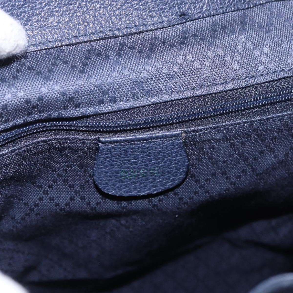 GUCCI Bamboo Backpack Suede Navy Gold 003 2058 0016 Auth ki6672A