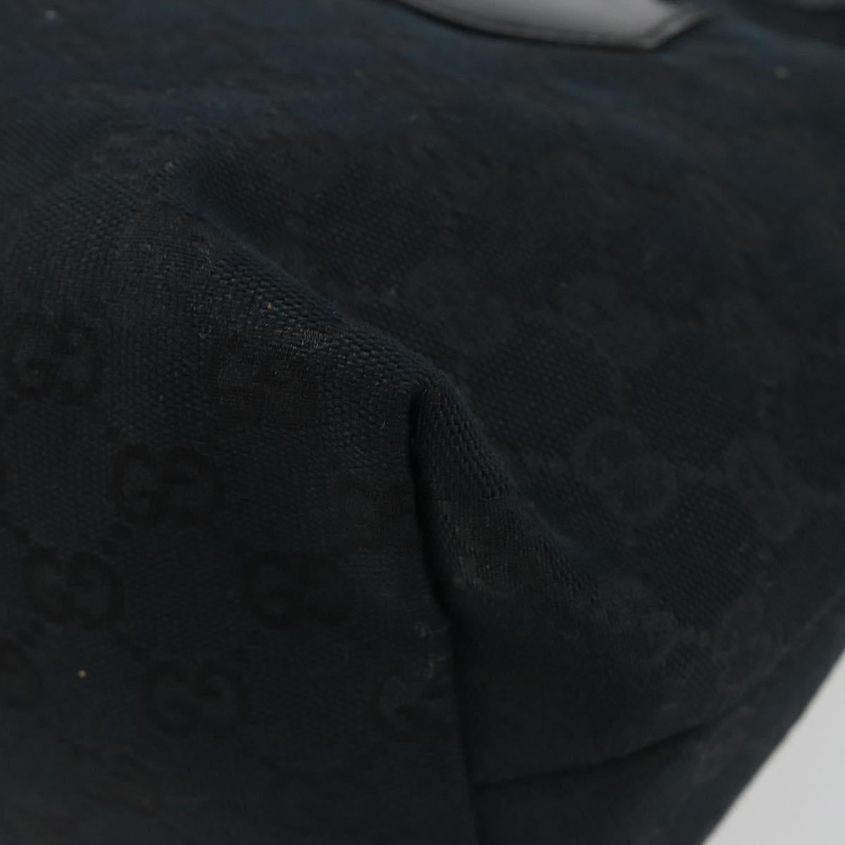 GUCCI GG Canvas Tote Bag Black Gold 211976 Auth ki6677A